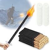 Peviasot 100 Stück Fackeln für draußen, Wachsfackel 42 cm, 45 Min. Brenndauer, Gartenfackel, für Garten, Wandern, Lagerfeuer, Weihnachten