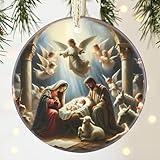 Krippenornamente, Krippe Anhänger, Jesus Ornament, Acryl Weihnachtskrippe Ornament, Weihnachten Jesus Krippen Ornamente, Weihnachts Krippe Hängedeko, Weihnachtsschmuck