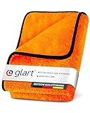 Glart Auto Trockentuch XXL - Microfasertuch Autopflege, saugstark, 90x60cm für kratzfreies Trocknen, Auto Mikrofasertuch - Großes Auto Mikrofasertuch, Orange, Microfasertücher Auto - Poliertuch Auto