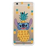 Schutzhülle für iPhone 6 Plus - 6S Plus, offizielles Lizenzprodukt von Lilo & Stitch Stitch Ananas, zum Schutz Ihres Handys, flexibles Silikon, mit offizieller Disney-Lizenz