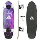 Apollo Mini-Longboard, toller Midi Cruiser als Komplett-Board, 70cm (30x8), wendiges Kick Tail Mini Longboard aus Holz im Vintage Skateboard-Style mit High Speed ABEC 9 Kugellagern