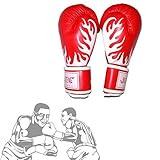 PLUS PO Kinder Boxhandschuhe Muay Thai Sparring, Training Kampfsport, Punchinghandschuhe Coachinghandschuhe Für Jungen, Mädchen red,Adult