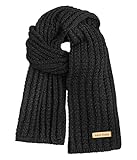 FORVEVO Schal Herren Damen Winter,Warm Strickschal,Weich Winterschal Unisex,Tägliche Aktivitäten,Outdoors,Laufen,Gehen（Schwarz）