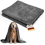 FuzzyFlavor Hundehandtuch Extra Dick und Reißfest von Hunden & Katzen | 120 × 70 cm Mikrofaser Handtuch Extra Saugfähig für Baden, Duschen, Waschen & Reinigen | Hundezubehör für Hund Mittel/Groß