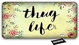 AVA-WVW Thug Life Flower Nummernschild | Lustige Neuheit Vanity Front Kennzeichenrahmen Abdeckung Geschenk für Männer Frauen | Dekoratives Metall-Autoschild | Aluminiumplatte 15,2 x 30,5 cm (4 Löcher)