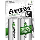 Energizer Wiederaufladbare Batterien D, Recharge Power Plus, 2er Pack