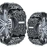 Aenamer Schneeketten, 6 Stück Universal Schneeketten für Autoreifen 165mm-285mm, Winter Schneekette für Auto SUV LKW mit Handschuh Schraubenschlüssel Schneeschaufel