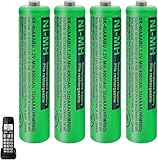 400mah NI-MH Akku AAA für Gigaset Mobilteile, 400mAh Akku AAA für Telefon, 1,2 V AAA Akku Batterien Wiederaufladbar für Panosonic schnurlose Telefone, 4 Stück