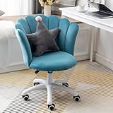 Verstellbarer Bürodrehstuhl, Blütenblatt, Computerstuhl mit Kissen und Reiniger, ergonomisches Design, ideal für Büro und Wohnzimmer, Hellblau