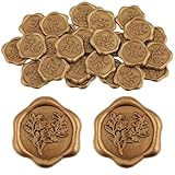 Wachssiegel Selbstklebend 25 Stück Wachssiegel Aufkleber Siegelaufkleber Briefumschläge Wax Seal Siegel Aufkleber für Hochzeit Geburtstag Party Einladungen Geschenkverpackungen (Gold)