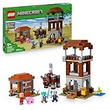LEGO Minecraft EIN Verwüster am Plünderer-Außenposten - Gaming Spielzeug für Kinder - Minifigur mit Schnappkiefer Funktion und Dorf Festung - Gaming Geschenk für Jungen & Mädchen ab 8 Jahren - 21278