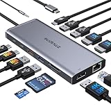 USB C Docking Station Dual HDMI,14 in 1 Laptop Dockingstation Triple Display 10Gbps USB-C Hub mit 2 * 4K HDMI,DP/Displayport,Ethernet,4*USB,2*USBC Data,100W PD,SD/TF,Audio für Dell HP Lenovo