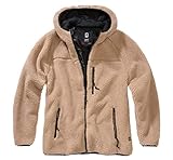 Brandit TEDDYFLEECE JACKE MIT KAPUZE DAMEN WINTERJACKE JAGD OUTDOOR FLEECEJACKE, Größe:S, Farbe:Coyote