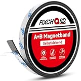 FIXCHORD A+B Magnetband für Fliegengitter & Moskitonetze, Magnetband selbstklebend, Magnetklebeband, Magnetstreifen,Magnetband mit Gegenseitiger Anziehung 2m*15mm