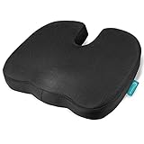 Beautissu Memory Foam Sitzkissen für Auto & Bürostuhl - BeauErgo FS Ergonomische Sitzauflage Sitzerhöhung als U-Form Kissen mit Viscoschaum Stuhlkissen Druckentlastend Atmungsaktiv