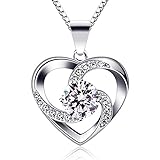 B.Catcher Halskette Damen, Silber 925 Herzkette, Herz änhänger Silber Kette Damen, Muttertag Geburtstag Valentinstag Weihnachten Schmuck Geschenke Frauen Ehefrau, Mutter, Freundin, Tochter, 45 cm (01)