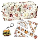 arrderly Capybara Federmäppchen-Set, großes Fassungsvermögen, großes Federmäppchen, hohe Aufbewahrung, Stifteetui, Schreibwaren-Organizer, Make-up-Tasche für Jungen, Mädchen, Teenager, Studenten, 1