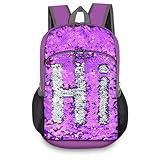 Bekahizar Wanderrucksack für Mädchen 20L Faltbarer Rucksack Ultraleicht Klein Reiserucksack Tagesrucksack Daypack für Damen Städtetrips Reisen Camping (lila silber)