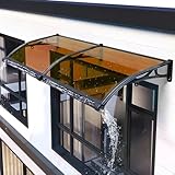 Fenster Tür Markise, Polycarbonat Outdoor Markisen für Sonnenladen, UV Regen und Schneeschutz Markisen Außen für Veranda/Terrasse/Deck