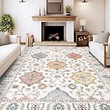 MAST DOO Teppich Wohnzimmer Waschbarer 80x150cm - Boho Kurzflor Teppich Schlafzimmer - Orientalischer Vintage Teppiche Weich rutschfest Design für Schlafzimmer, Esszimmer, Küchen