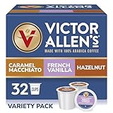 Victor Allen 's Coffee Variety Pack (French Vanilla Flavored, Caramel Macchiato, Hazelnut), 32 Count, Single Serve Coffee Pods for Keurig K-Cup Brewers