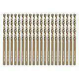 SALI 20 Stücke M35 HSS Cobalt Bohrer Set mit Spiralbohrer 3mm HSS-Co Stahlbohrer Eisenbohrer Metallbohrer Set für Holz, Metall, Kunststoff, Aluminium, Hartplastik, Edelstahl