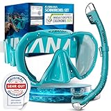 Das Neue KAIMANA® AquaVision Prolite Schnorchelset für Erwachsene inkl. Tragetasche, Bequeme Taucherbrille Erwachsene, Alternative zur Schnorchelmaske, Taucherbrille mit Stoffband/Silikonstrap