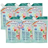 Extra Sensitiv Waschgel & Shampoo Nachfüllbeutel 500 ml x 6 | Mildes Dusch- & Haarwaschgel für empfindliche Haut | Flüssige Pflege im Vorratspack