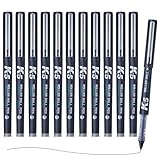 M&G Tintenroller mit flüssiger Tinte, 0,5 mm, schwarze Tinte, extra feine Spitze, schnell trocknende Tinte, feine Spitze, Tintenroller mit Steckdeckel für Journaling, Notizen, glattes Schreiben, Büro,