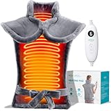 ALLJOY Heizkissen Für Rücken Schulter Nacken, 56 x 84cm Großes Elektrisches Heizkissen Mit 6 Heizstufen und Timer, Weihnachtsgeschenke für Frauen und Männer Rückenwärmer mit Abschaltautomatik