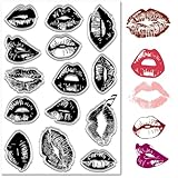 craspire Transparente Lippenstempel Zum Gestalten von Karten Kusszeichen Liebe Valentinstag Gummi Pentagramm Silikon Wiederverwendbar Transparente Siegel Für Geschenke DIY Scrapbooking Prägung Album
