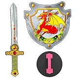 W WIDMANN MILANO Party Fashion - Schwert und Schild aus weichem Schaumstoff, für Kinder, Spielschwert, Waffe, Karneval