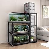 GMBAYUE 2-stöckiger Aquariumständer, Metall Aquarium Unterschrank mit Schrankfachablage, Tischplatte Passt for Aquarium, Schildkrötenbecken oder Reptilien Terrarien(130x40x140cm/51x15.7x55in)