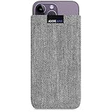 Adore June Business Tasche kompatibel mit iPhone 14-15 Plus/iPhone 14-15 Pro Max Handytasche aus charakteristischem Fischgrat Stoff - Display Reinigungs-Effekt