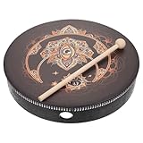 DECORNIJIA Professionelle Handtrommel Mondform aus Leder mit Schlägel Kompakte Bodhran für Percussion Musikfestivals
