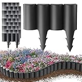 BEGRIS® Garten beetumrandung, Palisaden kunststoff 2,5 m Anthrazit, langlebige Rasenkante, wetter- und UV-beständig, 10 flexible Segmente, Selbstmontage und Konfiguration