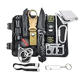 Notfall-Survival-Set, 13 Arten, Outdoor-Multi-Werkzeuge, Erste-Hilfe-Zubehör, Kompass, Feuerstein, Starter für Camping, Angeln usw