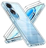 ivoler Nie Vergilbung Klar Hülle für Oppo A60, 1 Handyhülle mit 2 Stück Panzer Schutz Glas, [Militärischer Schutz] Stoßfest Transparent Schutzhülle Dünn Durchsichtige Case