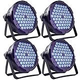 Yidedraw 90W LED Par Strahler, 60 LED RGB 3 in 1Bühnenlicht Partylicht mit Fernbedienung, 1M DMX Kable und 9DMX 512 7CH Discolicht Scheinwerfer Bunt Beleuchtung für DJ Party Feste Show Bar 4pack