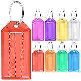 32 Stk Schlüsselanhänger Beschriftbar, Kunststoff Schlücselschilder, Schlüssel Anhänger zum Beschriften, Schlüssel Tags Schlüsselbeschriftungen für Haustiere Koffer Taschen, 8 Farben