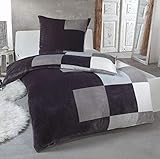 MALIKA® Kuschelige Winter Plüsch Bettwäsche Cashmere-Touch Coral Fleece mit Kissenbezug 80x80 wärmer als Biber oder Flanell, Größe:135x200 + 80x80, Design - Motiv:Design 1