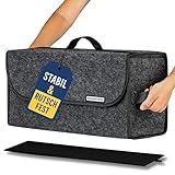 Organizer Freddy Kofferraum Organizer und Kofferraumtasche fürs Auto aus Filz mit Einlegeplatte, Klettband und Gummiband – faltbar, rutschfestes Auto Zubehör