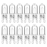 Jaenmsa 12er Pack G9 Halogen Leuchtmittel, G9 25W 230V Dimmbar Halogenlampen, Nicht Flimmern, G9 Kapsel Glühbirnen, Warmweiß Lampen 2700K für Backofenlampe, Deckenleuchten, Leuchter
