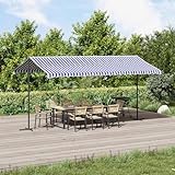 Festnight Standmarkise Freistehend Markise 5x3 m Gartenmarkise Klemmmarkise Sonnenschutz Garten Markise Terrassen Pergola Terassenüberdachung Weiß