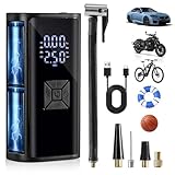 Tragbare Akku Elektrische Luftpumpe Fahrrad 150PSI - Hofeny Druckluftpumpe Luftkompressor Akkudruckluftpumpe, Mobile Fahrradpumpe Kompressor Mini Accu Pumpe mit LED Licht, geeignet für Auto & Motorrad