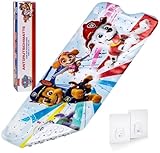 PAW Patrol rutschfeste Badematte für Kinder - Anti Schimmel Badewanneneinlage Fans, antibakteriell, mit Saugnäpfen, Aufhängern und Ablauflöchern, 100x40cm