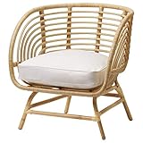 IKEA BUSKBO Sessel 72x63x75cm Rattan/Djupvik weiß