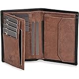 DONBOLSO Geldbörse Wien I Großes Portemonnaie aus Leder für Herren I Geldbeutel und RFID Schutz I Geldbörse mit Münzfach I Portmonee für Männer I Vintage Schwarz-Braun