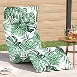 HEFZGDB Klappbare Sonnenliege mit Blattmuster 175x54x8,5 cm aus strapazierfähigem Oxford-Gewebe, 5 manuell verstellbare Liegepositionen für Garten Strand Entspannung, Faltbarer