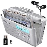 Walkman Kassettenspieler + Kassettenrekorder + Cassette Player + Kassetten Digitalisieren + Tragbarer Kassettenrekorder + Mikrofon & Lautsprecher + Wiederaufladbarer Akku + Ohrhörer + 16GB SD-Karte